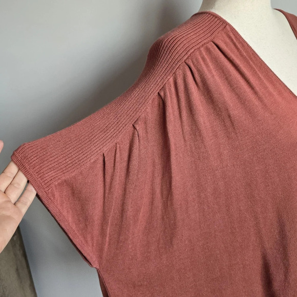 Anthropologie, New, Clara Terracotta Linen Blend Oversized Knit Top Size Small - Picture 6 of 11